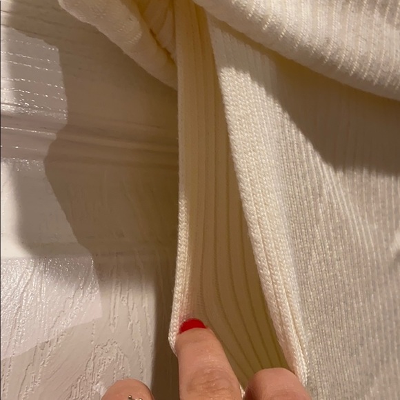 Free People Too Good Bodysuit Ribbed Knit in Ivory White size L - Picture 13 of 15